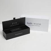 forth + WAYNE hat care luxury presentation packaging with black and white branded boxes