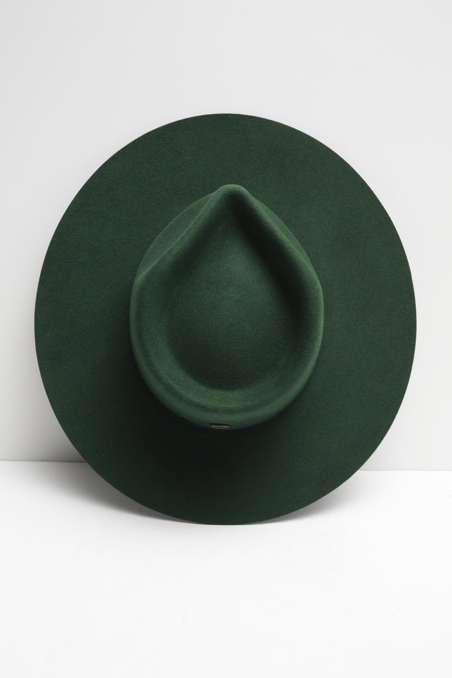 The Grove olive green fedora overhead view